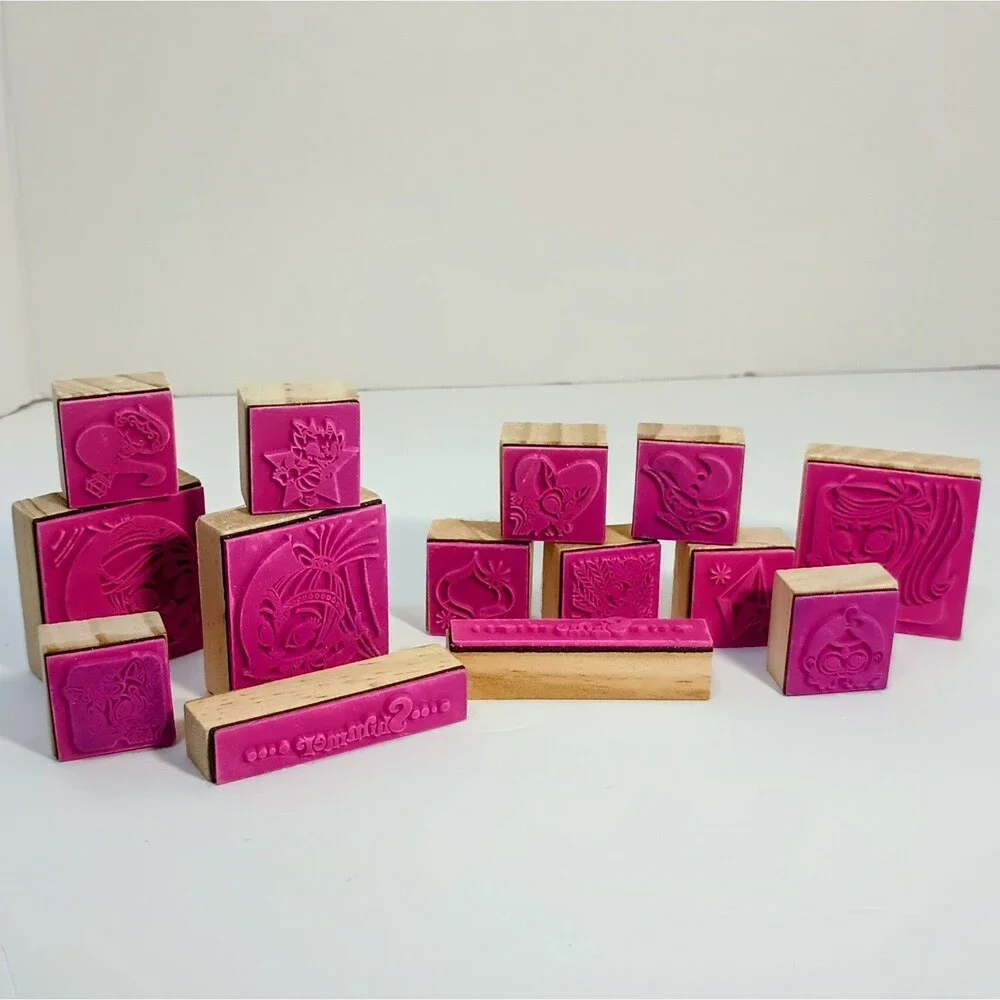 Shimmer & Shine Cartoon Characters Wood Mounted Rubber Stamp Lot